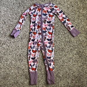 LITTLE SLEEPIES BUTTERFLY KISSES BAMBOO ZIPPY